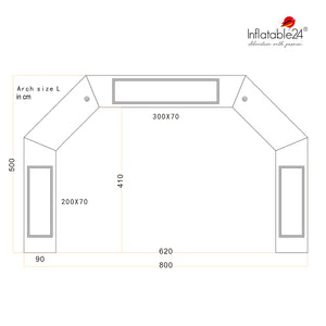 Inflatable Archway – ProArch: stock color with logo Inflatable24.com by Inflatable24.com