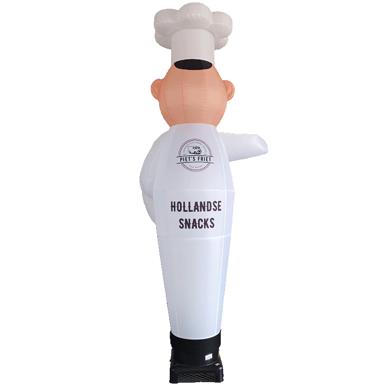 Waving inflatable puppet Chef with logo printing POS Advertising Inflatable24.com by Inflatable24.com