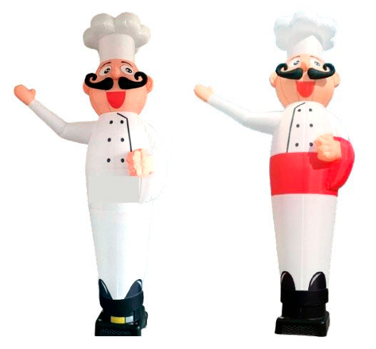 Waving inflatable puppet Chef with logo printing  - Inflatable24.com