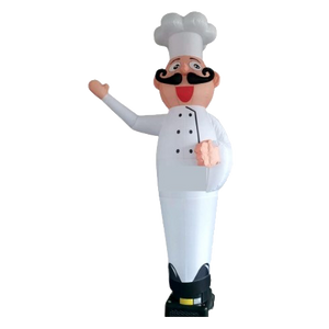 Waving inflatable puppet Chef with logo printing  - Inflatable24.com