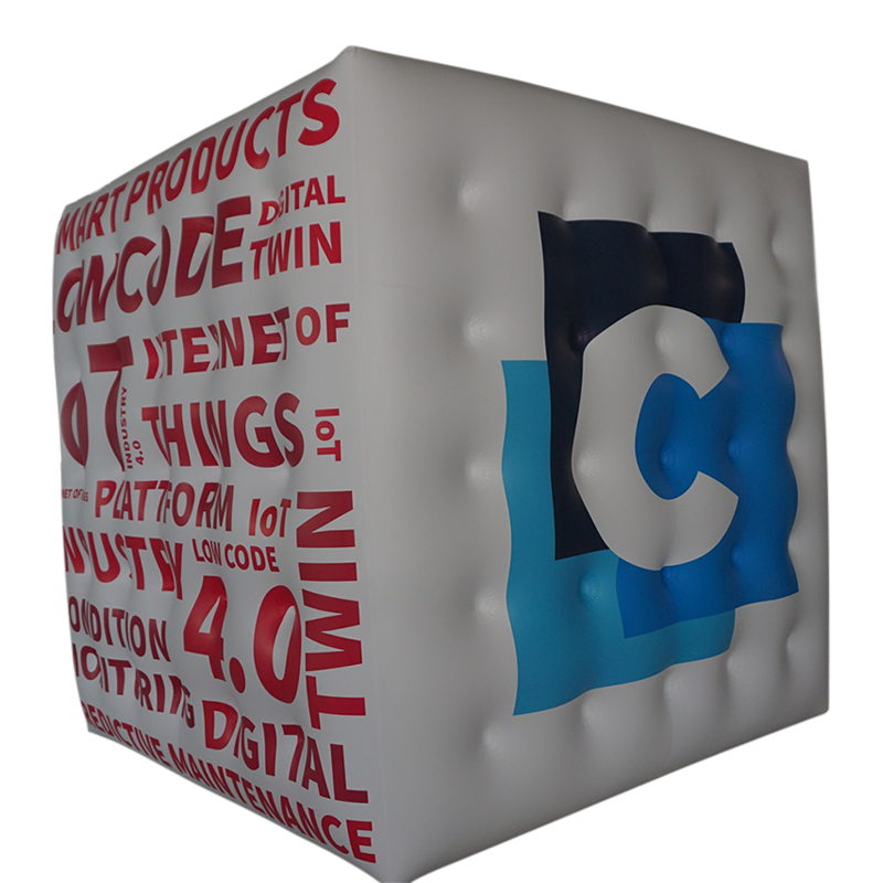 Flying cube 2 m-4 m (6.5 ft - 13 ft) with logo print Inflatable24.com 4 m - 13 ft by Inflatable24.com