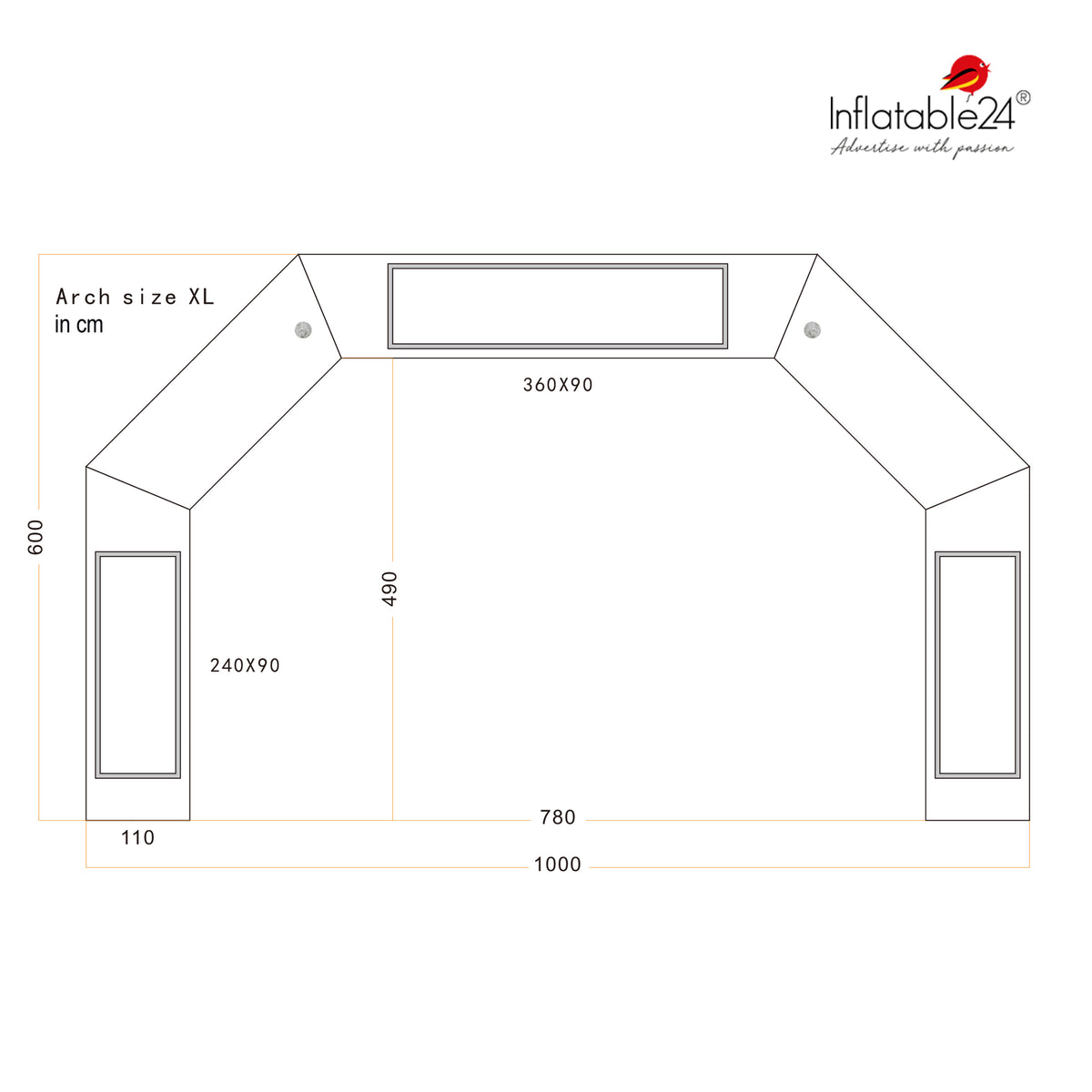 Inflatable Archway – XhibArch (double layer, airtight): fully printed in your color and design Inflatable24.com by Inflatable24.com